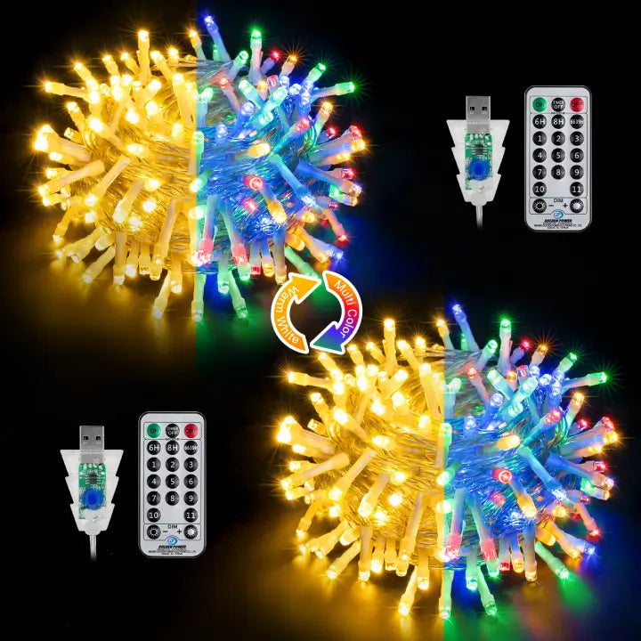 Color Changing Christmas Lights, 82ft 200 LED String Lights 11 Modes Timer  with Remote Control, Connectable for Indoor, Outdoor, Christmas